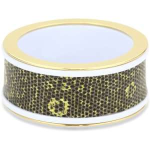 KARA by Kara Ross Resin and Skin Bangle Bracelet  Wide with Chartreuse 