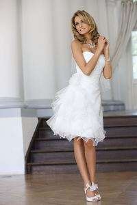 short knee custom bridal bridesmaid wedding evening dress gown prom 