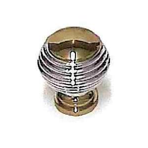 Solid Brass Knob   Chrome Bands Around Brass Barrel 29mm L P50305V PLC 