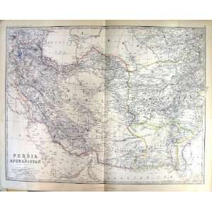   ANTIQUE MAP 1883 IRAK TURKESTAN KHORASAN LURISTAN