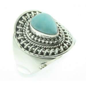    925 Sterling Silver LARIMAR Ring, Size 7.25, 6.27g Jewelry