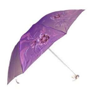   Lady, Anti uv Sun Umbrella, Triple Folding Umbrella Purple, 100%