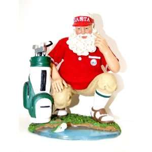 Kurt Adler Fabriche Kneeling Golf Santa 