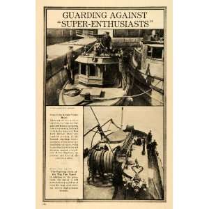  1917 Print Armed Police Boats Tug Fire Patrol Deck WWI 