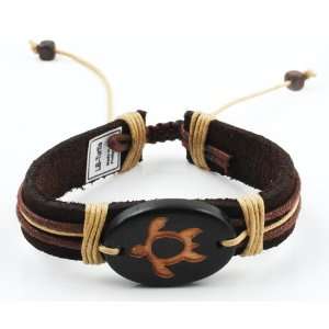  Trendy Celeb Genuine Leather Bracelet   TURTLE: Jewelry