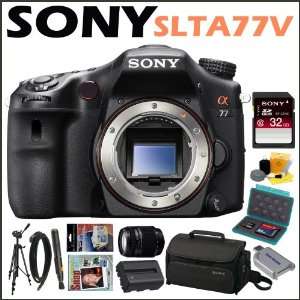  Sony DSLR SLTA77V 24.3MP Digital SLR Camera Body + 18 