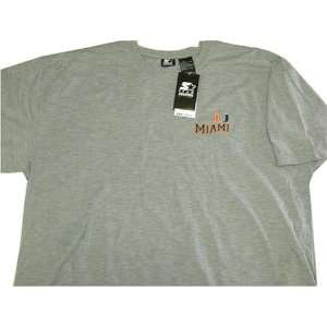  Miami Hurricanes Grey Dristar T shirt XX Large: Sports 