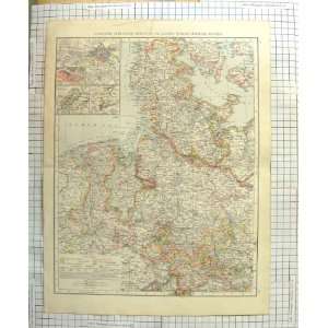  ANTIQUE MAP c1900 HANOVER GERMANY HAMBURG BIRKENFELD