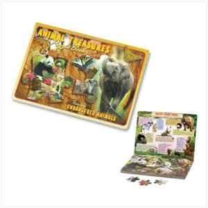  Animal Treasures Puzzle Book Featuring Endangered Animals 