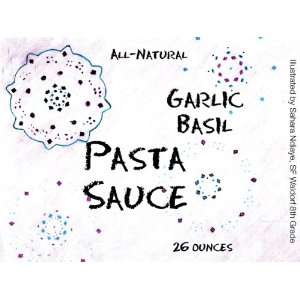 Saharas All Natural Waldorf Garlic & Basil Pasta Sauce, 25 Oz 