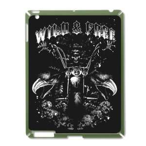   Case Green of Wild And Free Skeleton Biker And Eagles 