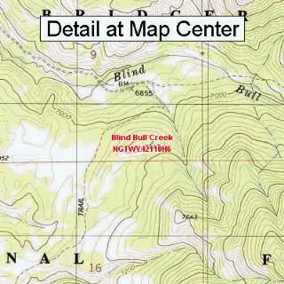 USGS Topographic Quadrangle Map   Blind Bull Creek, Wyoming (Folded 