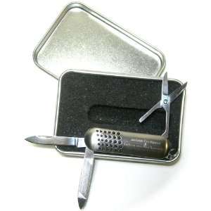  Benchmark Folding Pocket Knife in Tin   2003 Amherst Fire 