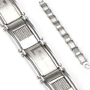  316L Stainless Steel Azteca Wire Bracelet   Length 8.66 