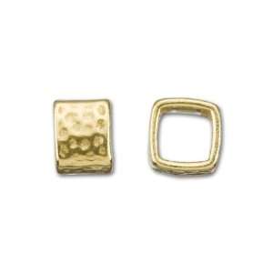  Gold Plated Pewter Square Hammered Bead Arts, Crafts 