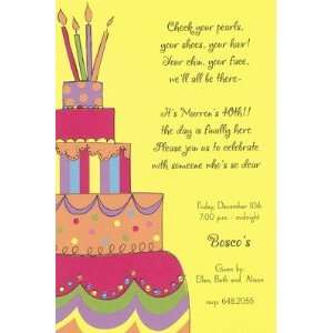 Yellow Birthday, Custom Personalized Adult Birthday Invitation, by 