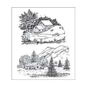 Heartfelt Creations Cling Rubber Stamp Set 5X6.5 Scenic Combo:  