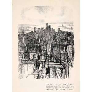  1909 Print Sky Line New York Skyscraper Metropolitan Building 
