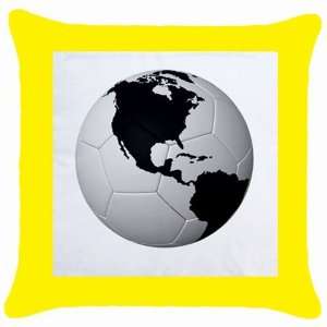  World Soccer Throw Pillow Case (Yellow)
