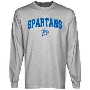  San Jose State Spartans Ash Logo Arch Long Sleeve T shirt 