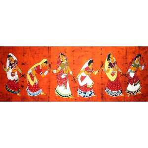  Dandia Raas   Folk Dance Of Gujarat   Batik Painting On 