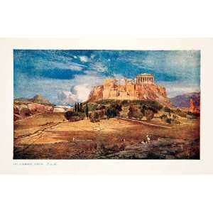   Ancient Athens Greece Citadel   Original Color Print