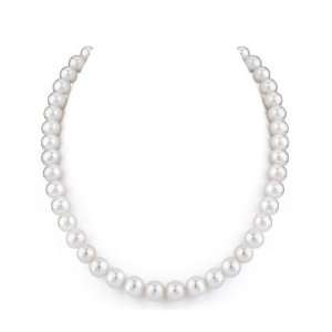  9 10mm White Freshwater Pearl Necklace, 17 Inch Princess 