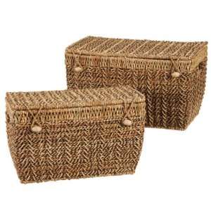  Nested Trunk With Hinged Lid (Set of 2) Natural Fiber by 