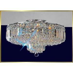 Small Crystal Chandelier, CL 1161 FM CH, 6 lights, Silver, 20 wide X 
