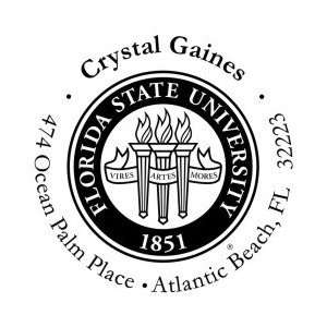  Florida State University Seal Round Address Stamp   Garnet 