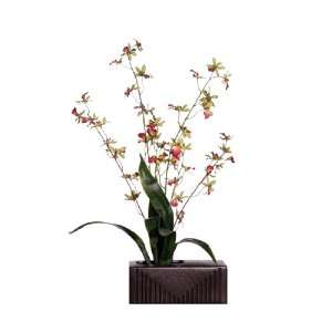   Potted Artificial Tiger Orchid Silk Flower Arrangement: Home & Kitchen