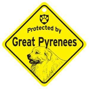  Great Pyrenees Protected By Dog Sign and caution Gift 