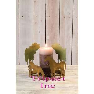 com Large Rustic Metal Home Décor Horse Outdoor Scenic Pillar Candle 