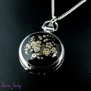  ntique Crystal Flowers Case Women Pocket Watch Everything 