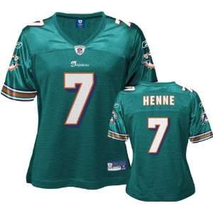  Chad Henne Aqua Reebok NFL Replica Miami Dolphins Womens Jersey 