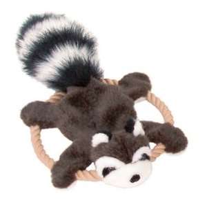  GoDog Plush Dog Toy Mini Rope Flyer Frisbee Raccoon 