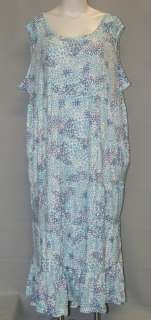 Plus Size 6X Sleeveless Knit Long Lounger BBW NWT Blue Print  