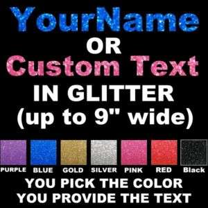 Your Name or Custom Text in Glitter Metallic Decals  