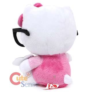Sanrio Hello Kitty Nerd Plush Doll with Glasses  Licensed Pink Bean 