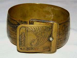   bracelet repoussé artwork 1934 Chicago World Fair attractions souv