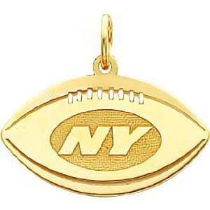 14K Gold NFL New York Jets Logo Football Charm:  Sports 