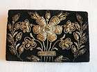 vintage india coin change purse black velvet gold art stitching