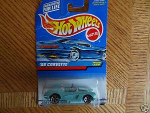 HOT WHEELS CAR 58 CORVETTE BLUE CONVERTIBLE COLLECTOR # 780 NEW IN 