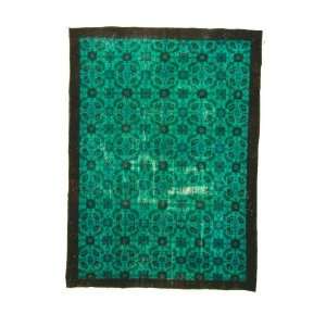  Turkish Overdyed Vintage Color Reform Rug Green 8 6 x 10 