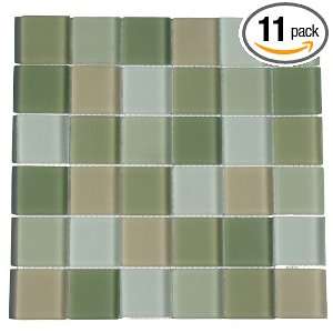   Mosaic Glass Tile, 2 by 2 Inch Tile on a 12 by 12 Inch Mosaic Mesh