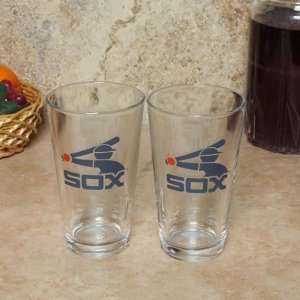  Chicago White Sox 2 Pack 16oz. Cooperstown Glasses Sports 