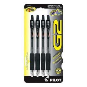  Gel Pen,Retractable,Refillable,Extra fine,4/PK,Black   PEN,GEL 