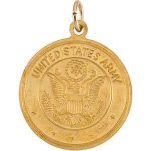    14K Yellow Gold 18.00MM St. Christopher /us Army Medal Jewelry