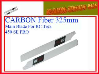 2Pairs 325mm CARBON Fiber 325mm Main Blade For RC Trex 450 SE PRO 