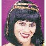 CLEOPATRA EGYPTIAN HALLOWEEN WIG w/ BEADED ROPE ACCENTS  